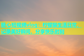 糖心短视频vlog：柠檬猫生活日常，记录美好瞬间，分享快乐时刻